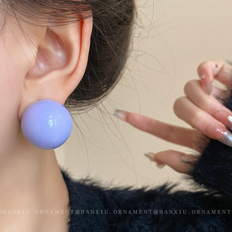 Korean Geometric Ball Stud Earrings - view 3