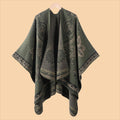 Women's Fall-Winter Ethnic Versatile Slit Plaid Shawl + Cape 2026 - Red