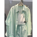 Spring-Summer Vacation Sporty Sun-Protection Shirt + Shorts Set