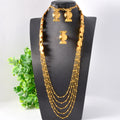 EU/US Import Necklace Earrings Set Ring Set Geometric Banquet Gown Necklace Set Fashionable Versatile Bride Accessory Wholesale