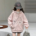 Girls' Lace Trim Hooded Zip Jacket