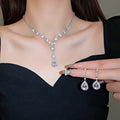 Western Rhinestone Jewelry Set Necklace Women Banquet Premium Accessory New Clavicle Chain Super Sparkle Light Luxury Accessory Trendy
