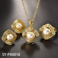 Pearl Accessory Wholesale Versatile Premium Pearl Pendant ins Breeze Clavicle Chain Necklace Ring Earrings Set