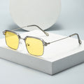 Retro Square Men Browline Frame UV-Proof Sunglasses Day/Night Driving Photochromic Night Vision Goggles