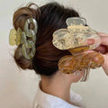 Korean Fashionable Simple Fruit Freeze Color Chain Claw Back Brain Spoon Updo Versatile Large No. Shark Claw