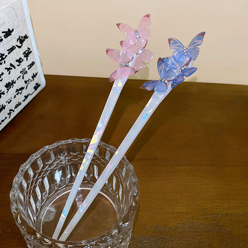 Butterfly Acetate Hair Stick - view 2