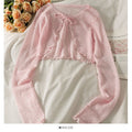 Women's Tie Front Sheer Chiffon Shawl Cardigan