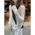 Women's Spring Korean Fashion Knit Sun-Protection Lightweight Cardigan + Top 2026 - Apricot