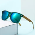 2025 New Square Wood Custom Sun-Proof Glasses Retro Wood Grain Leg Fashionable Sunglasses Western Men Color Coating Sunglasses