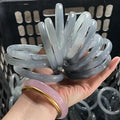 新中式玻璃仿玉冰透叮当镯圆条粗款闺蜜小众古风气质百搭粗款手镯