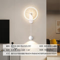 Living room light luxury creative clock wall lamp bedroom bedside background wall lamp technological style decoration charging without wiring