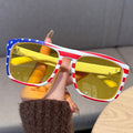Overseas Amazon Retro Stud Sunglasses Men Fashionable Flag Sunglasses Resin Fabric Sun-Proof Sunshade Sunglasses