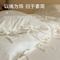 纯白全棉提花四件套100纯棉被套床单床笠简约高级居家主卧室床品