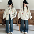 Girls' Embroidered Hooded Zip Jacket - Fall