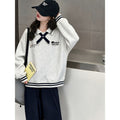 Girls' Embroidered Polo Collar Sweatshirt & Cotton Pants Set