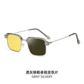 Retro Square Men Browline Frame UV-Proof Sunglasses Day/Night Driving Photochromic Night Vision Goggles