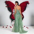Women's One-Shoulder Off-Shoulder Tulle Premium Evening Gown Banquet