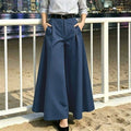 Summer Artistic Casual Plus Size High Waist Drapey Lightweight Loose Wide Leg Pants + Pants