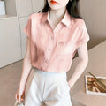 Summer Korean Versatile Chiffon Short Sleeve Lightweight Loose Shirt