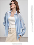 Women's Summer Versatile Tencel Slit Drapey Lightweight Sun-Protection Top + Cardigan - White