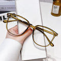 Korean Anti-Blue-Light Photochromic Glasses Women Influencer Big Frame Stylish Prescription Glasses Frame Bare Face Slender Plano