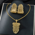 EU/US Import Creative Geometric Leaves Cutout Pendant Multi Style Chain Necklace Earrings Set 2-Piece Set Women