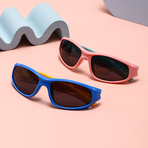 Silicone Leg New Kids Sunglasses Sports Cycling Sunglasses Western Two-Tone Retro Driving Kids Sunglasses