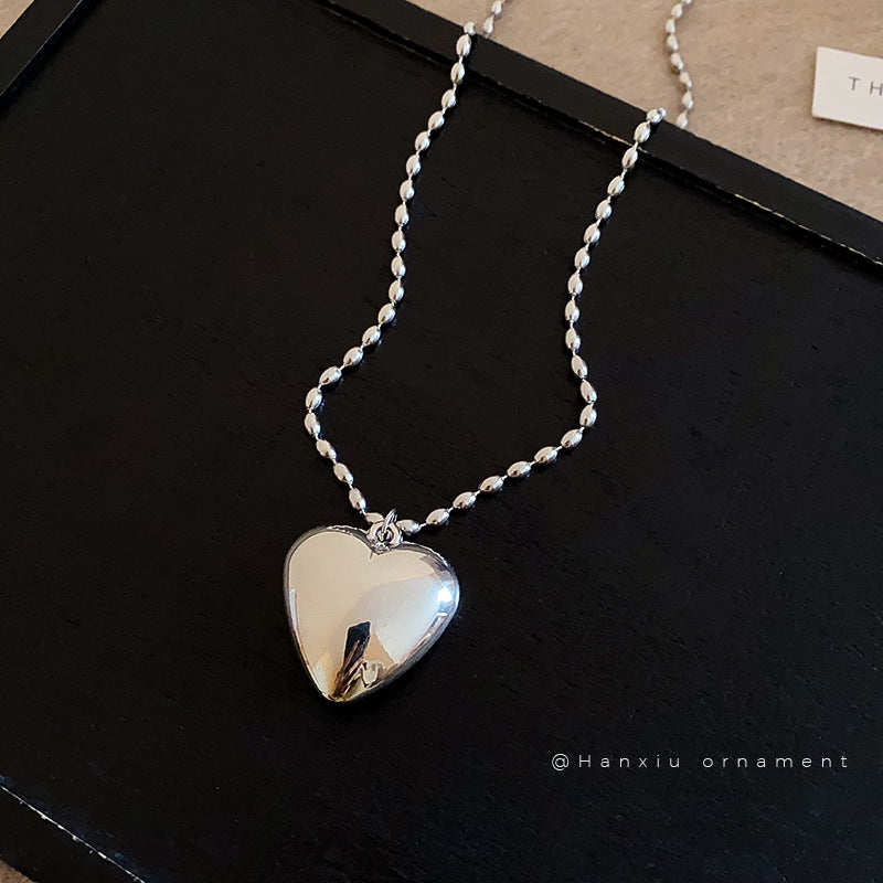 Korean Minimalist Heart Pendant Necklace - view 2