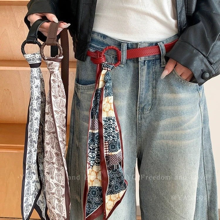 Bohemian Paisley Woven Scarf Belt - view 4