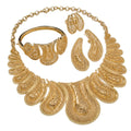 EU/US Import Retro Imperial Breeze Fringe Cutout Pendant Necklace Bracelet Set Earrings Ring Statement Personality Set