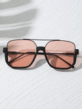 Oversized Women Sunglasses Premium Square Pair Bridge Pilot Sunshade Glasses UV-Proof Face-Slimming Sunglasses