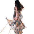 Women's Ethnic Vacation Chiffon High Waist Printed Skirt + Camisole + Long Skirt 2-Pi - Dress