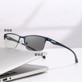 Light Feel Photochromic Presbyopia Glasses Auto Change Focus Glasses One Glasses Multi-Use Formal Half-Rim Glasses Anti-Blue-Light Reading