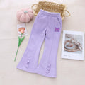 Girls' Kuromi Cartoon Slightly Flared Sweatpants