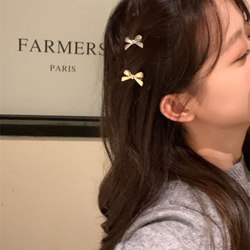 Korean Metal Bow Mini Hair Clip - view 3