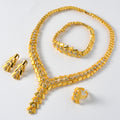 Middle East Jewelry Necklace Bracelet Set Ring Earrings Set Hot Sale Light Luxury Cubic Zirconia Bride Jewelry Set Gown Accessory