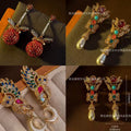 Vintage Glaze Retro Drop Elegant Imperial Breeze Earrings Set Versatile Neo-Chinese Heavy-Duty Stud