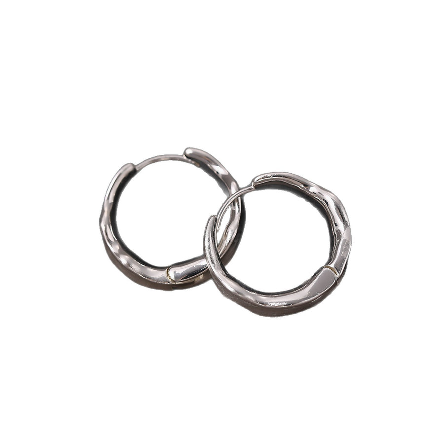 18K Gold-Plated Irregular Round Hoop Earrings - view 5