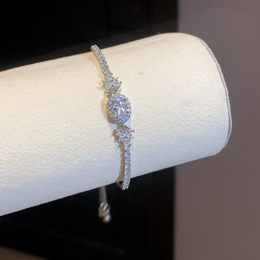 French Oval Zircon Link Bracelet - view 11
