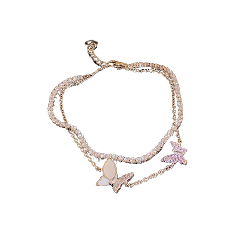 Zircon Butterfly Layered Bracelet - view 5
