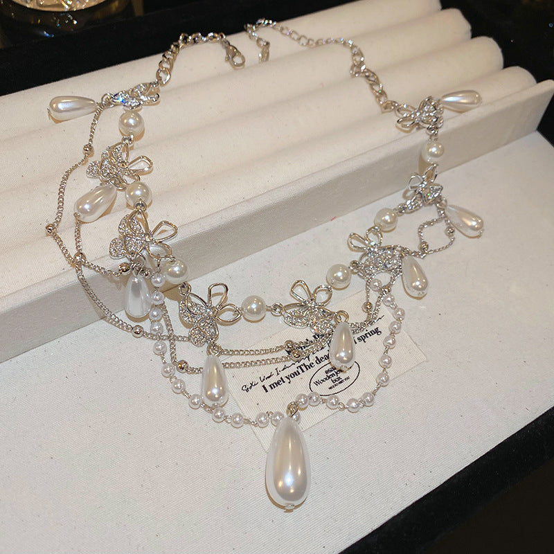 French Multi-Layer Pearl Necklace - view 10
