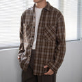 Nengmeng Retro Plaid Embroidered Pocket Shirt