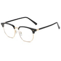 Prescription Glasses Browline Frame Anti-Blue Plano Retro Frame Men Formal Casual Trendy Tech Prescription Sunglasses