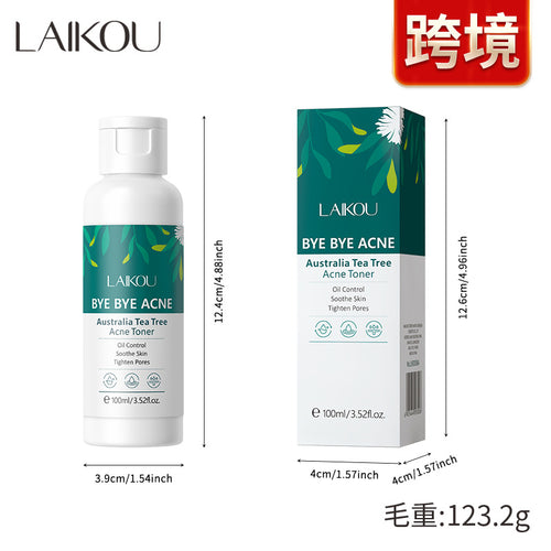 跨境LAIKOU茶树anti-acne爽肤水100ml补水保湿化妆品护肤品现货