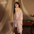 暗恋橘品牌秋冬季新款缎面蕾丝吊带睡裙女系带睡袍家居服套装417