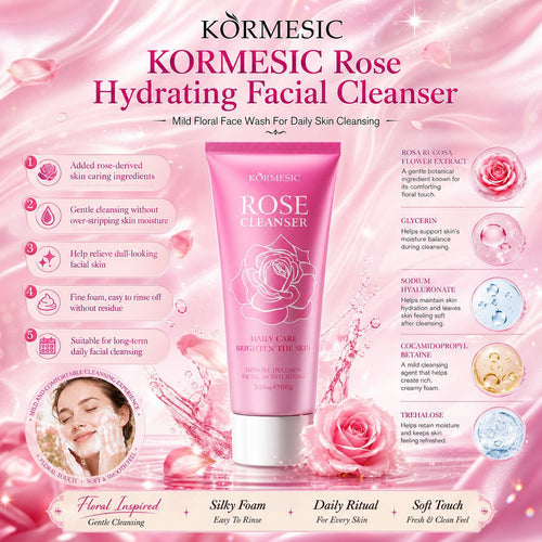 全英文KORMESIC玫瑰洁面乳深层清洁Rose Facial Clean外贸批发