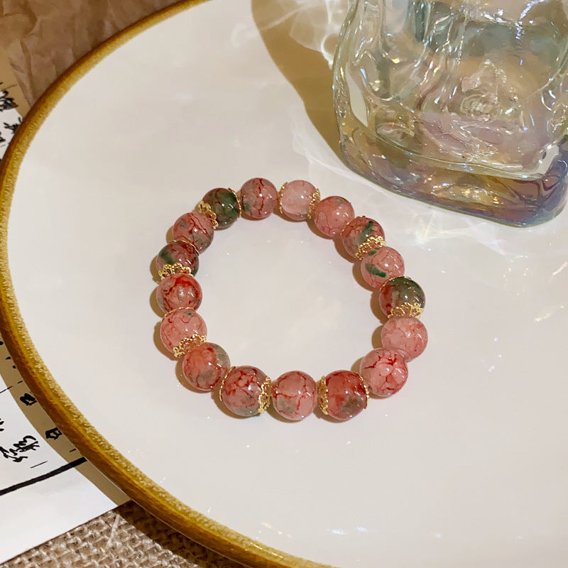 Chinese-Style Colorful Glass Bead Charm Bracelet - view 8