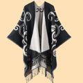 Women's Fall-Winter Ethnic Versatile Slit Plaid Shawl + Cape 2026 - Red