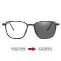 New Overseas Square Glasses Frame Men Retro Blue-Light Glasses Simple Personality Fashionable Gift Photochromic Color Plano