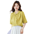 Summer New Chinese Elegant Embroidered Short Sleeve Shirt